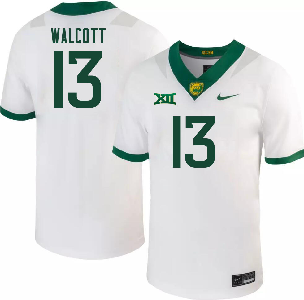 Men-Youth #13 Al Walcott Baylor Bears 2023 College Football Jerseys Stitched-White